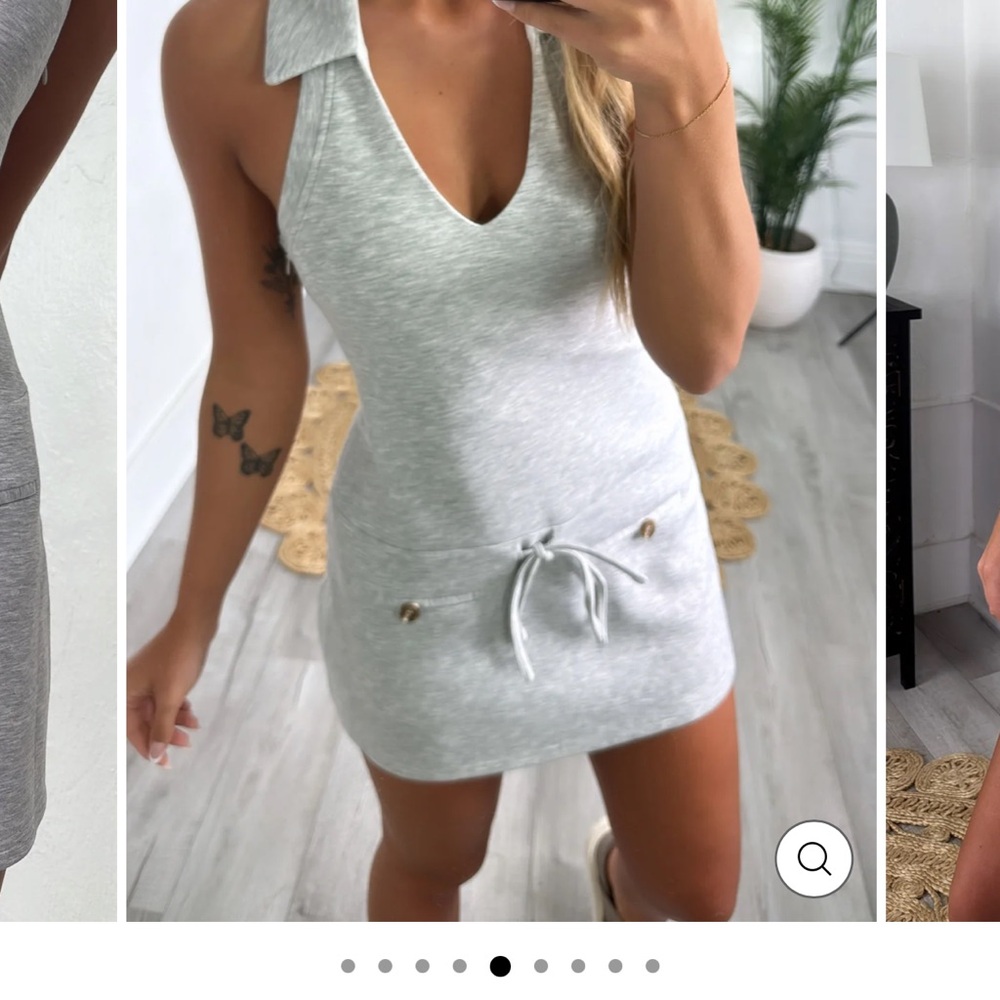 NWT Gray Collared Halter Dress